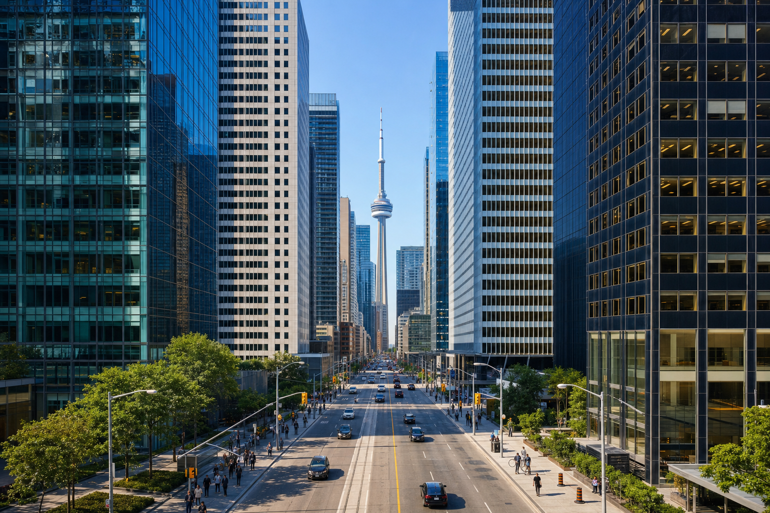 Downtown Toronto office towers near Bay Street, representing Greater Toronto charter service area